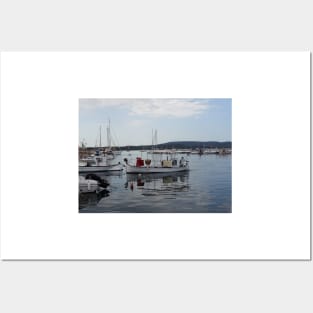 Fishing boat at Fornells, Minorca, Spain Posters and Art